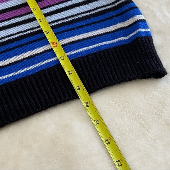 FOREVER 21 / Multicolored Striped V-neck Crop Oversized Sweater Size S - Picture 5 of 6
